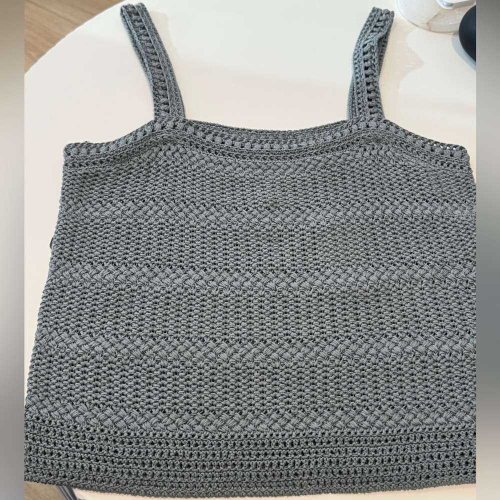 Vince Gray Crochet Camisole Top